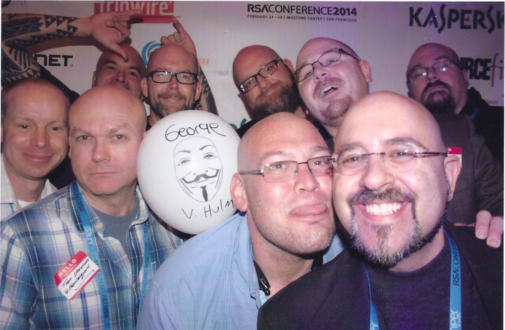 The "infamous" bald men of security.