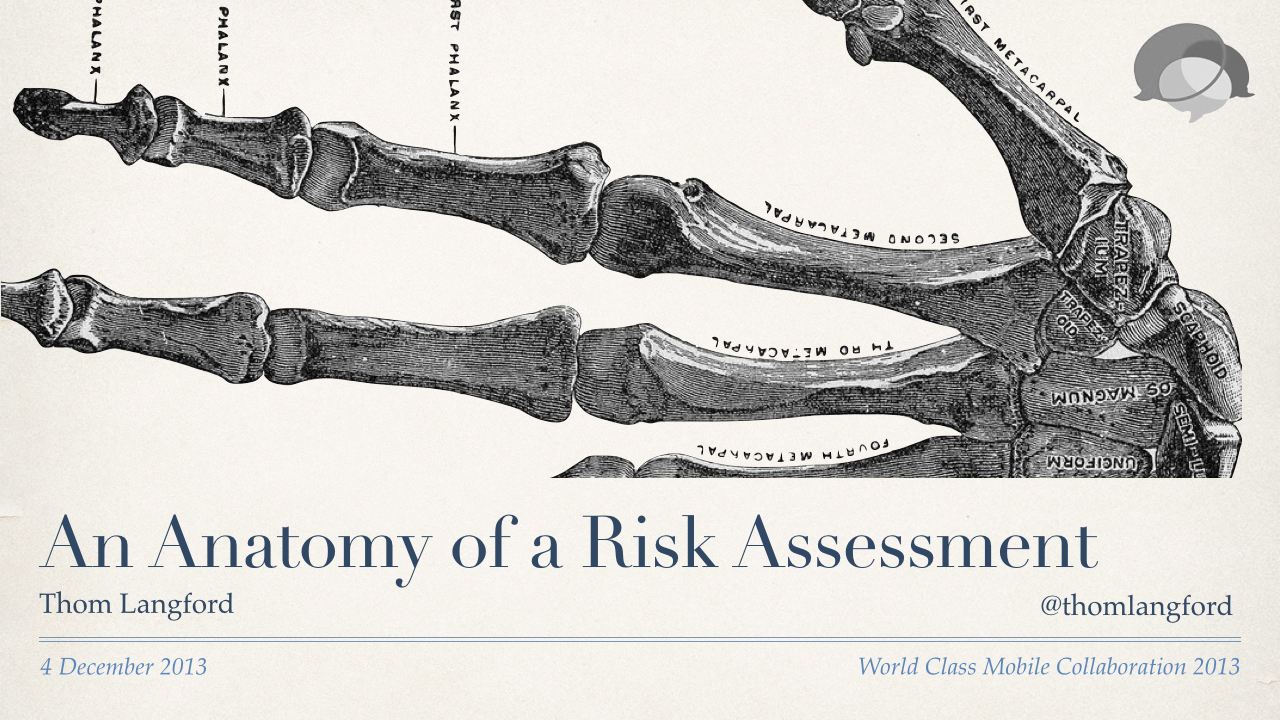An Anatomy of a Risk Assessment | Thom Langford